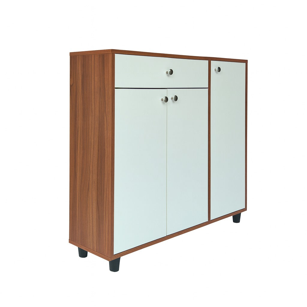 Sunshine Shoe Rack ( Exotic Teak & White )