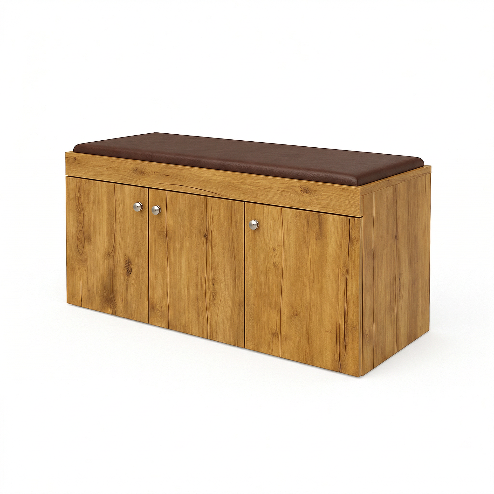 Step Seating 3 Door Shoe Rack ( Gold Oak )