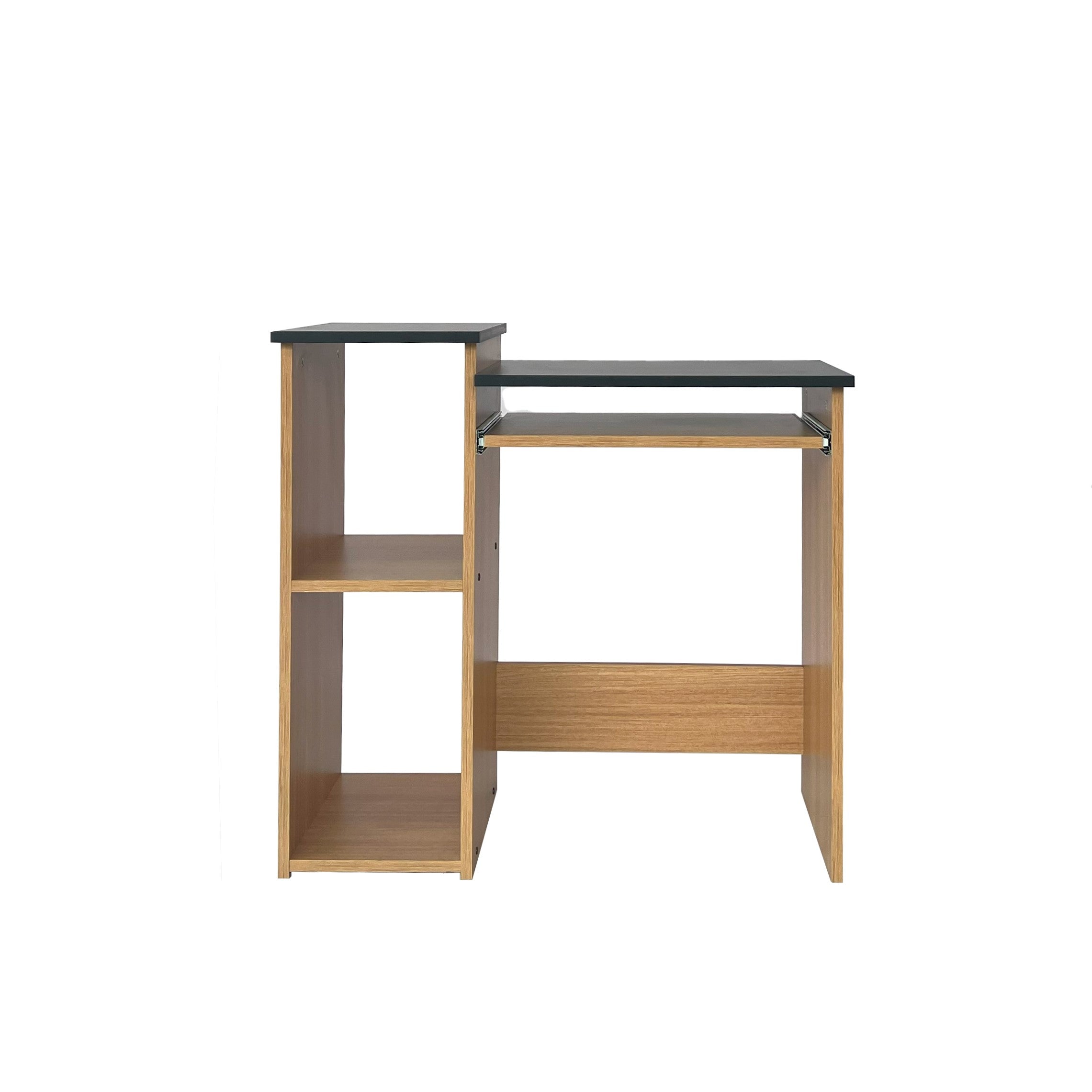 Computer Desk - Teak and Black