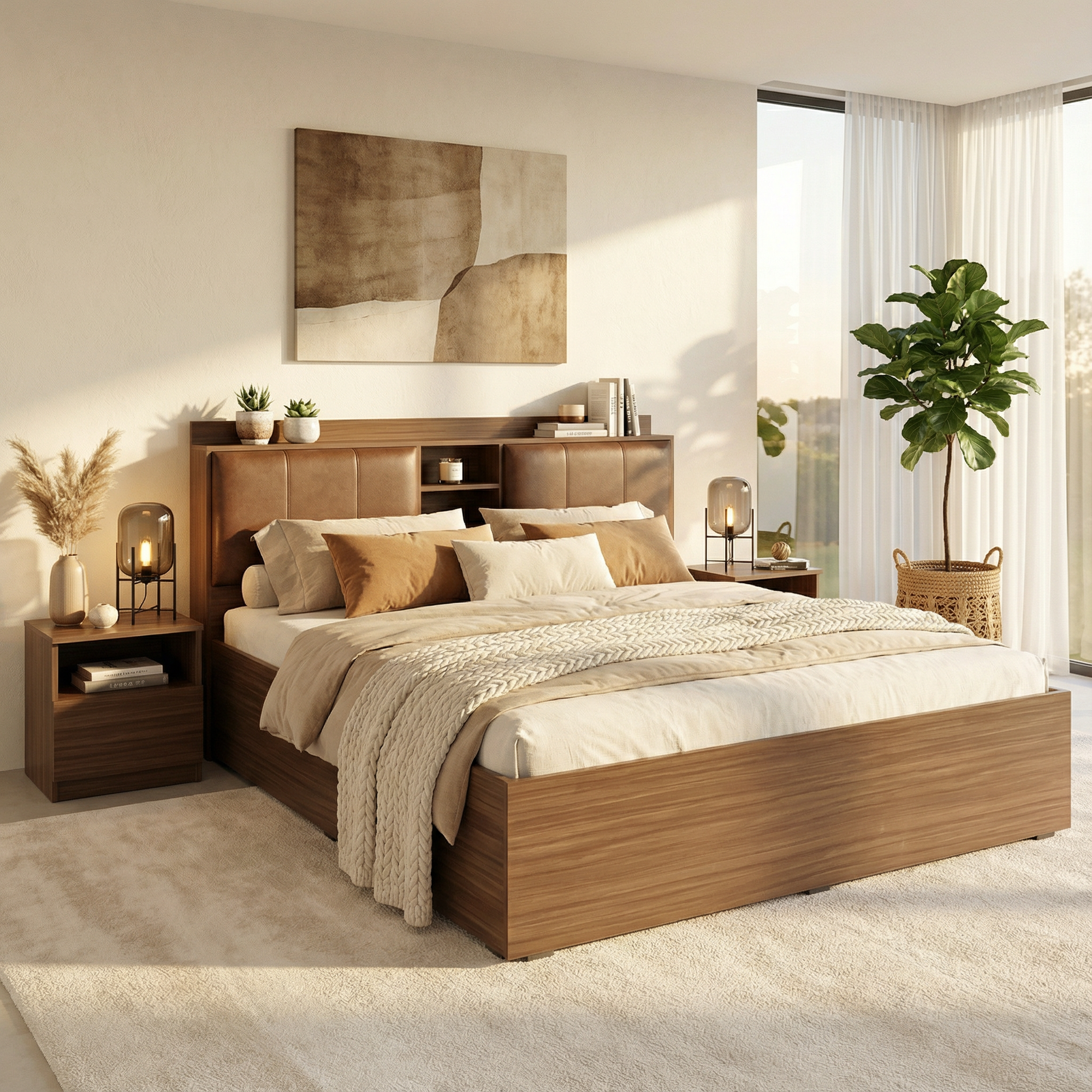 The Slumber Wood Bed - Walnut