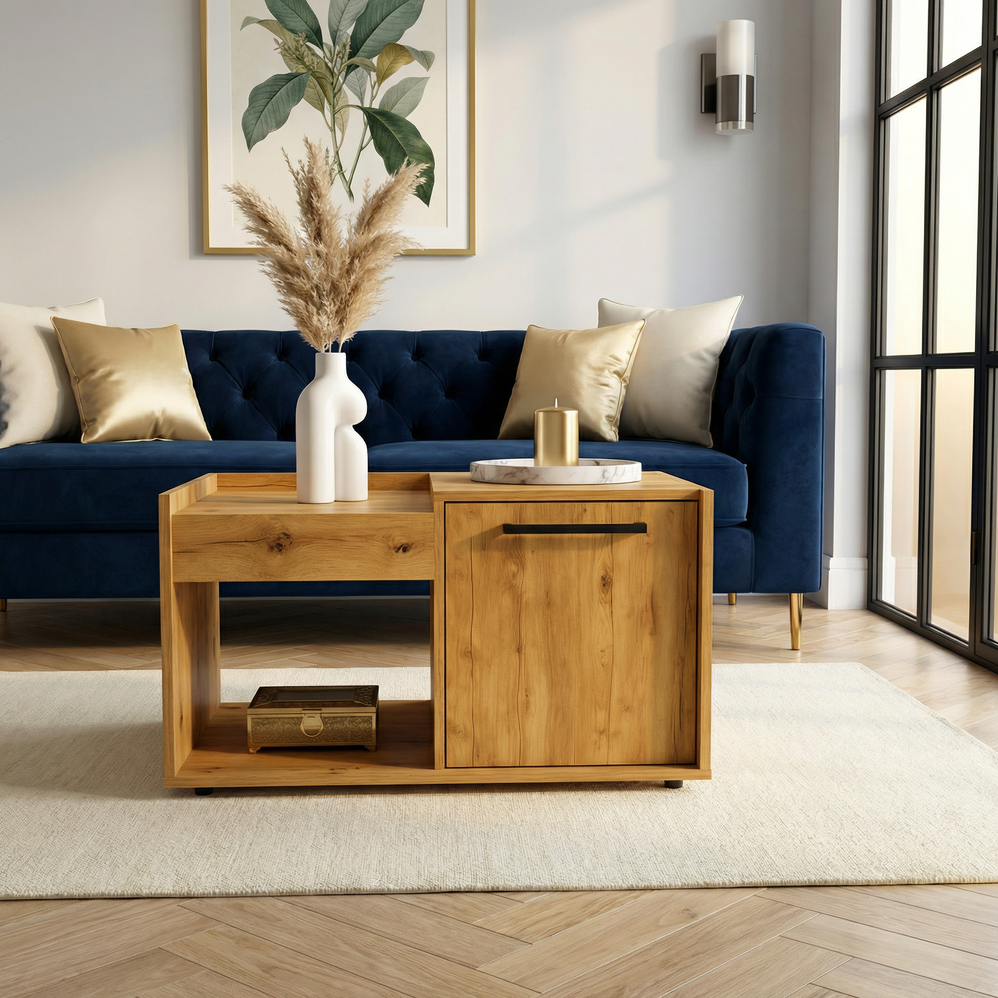 Nova Coffee Table with Storage – Gold Oak