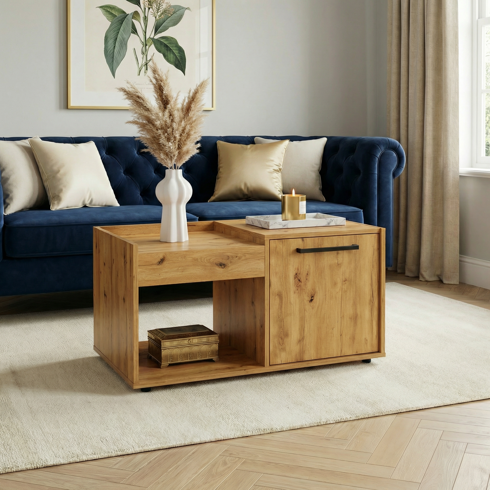 Nova Coffee Table with Storage – Gold Oak