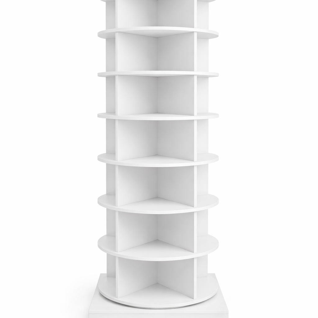 SpinPro™ 360° Rotating Shoe Rack with Wide Base - White
