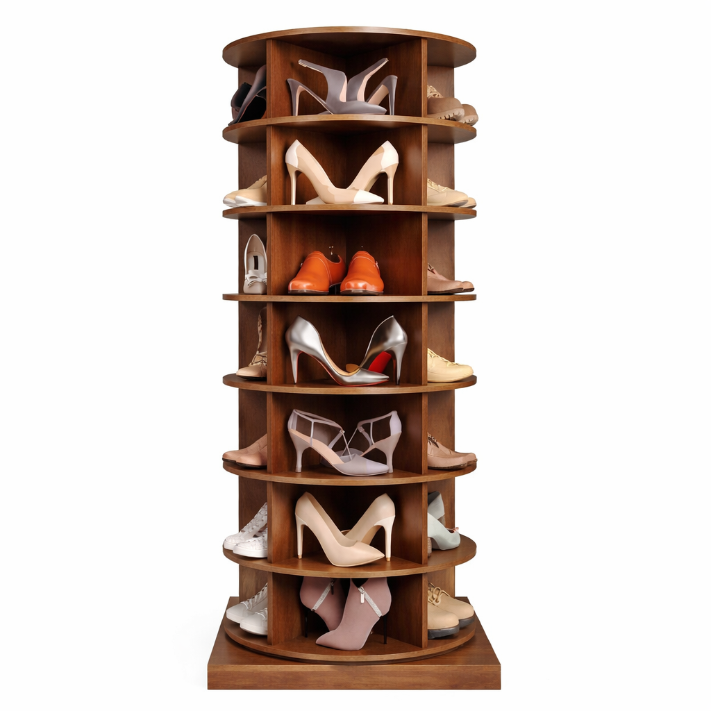 SpinPro™ 360° 7 Tiers Rotating Shoe Rack with Wide Base - Exotic