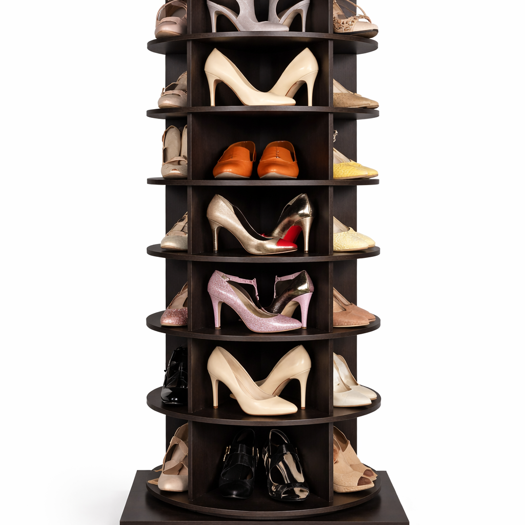 SpinPro™ 360° Rotating Shoe Rack with Wide Base - Wenge