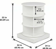 SpinPro™  360° 3 Tiers Rotating Shoe Rack with Wide Base - White