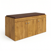 Step Seating 3 Door Shoe Rack ( Gold Oak )