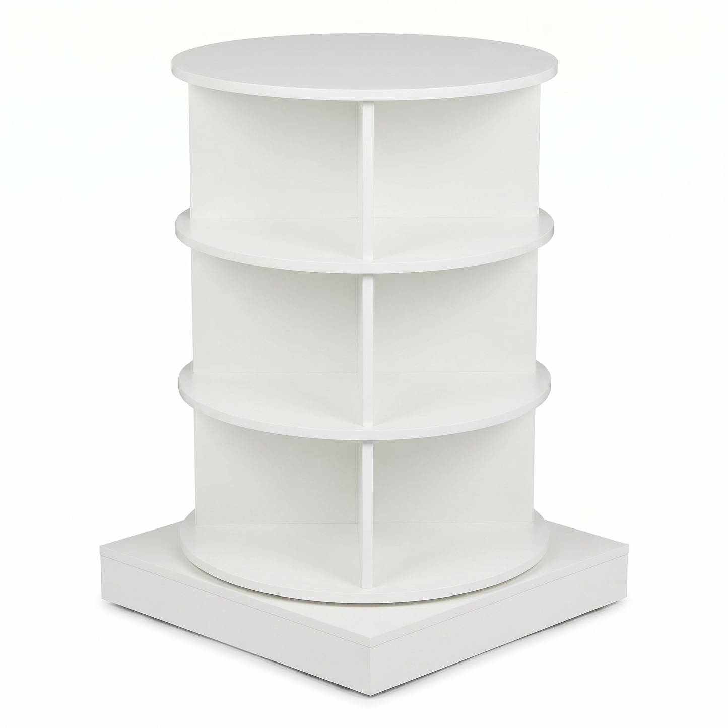 SpinPro™  360° 3 Tiers Rotating Shoe Rack with Wide Base - White