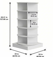 SpinPro™  360° 5 Tiers Rotating Shoe Rack with Wide Base - White