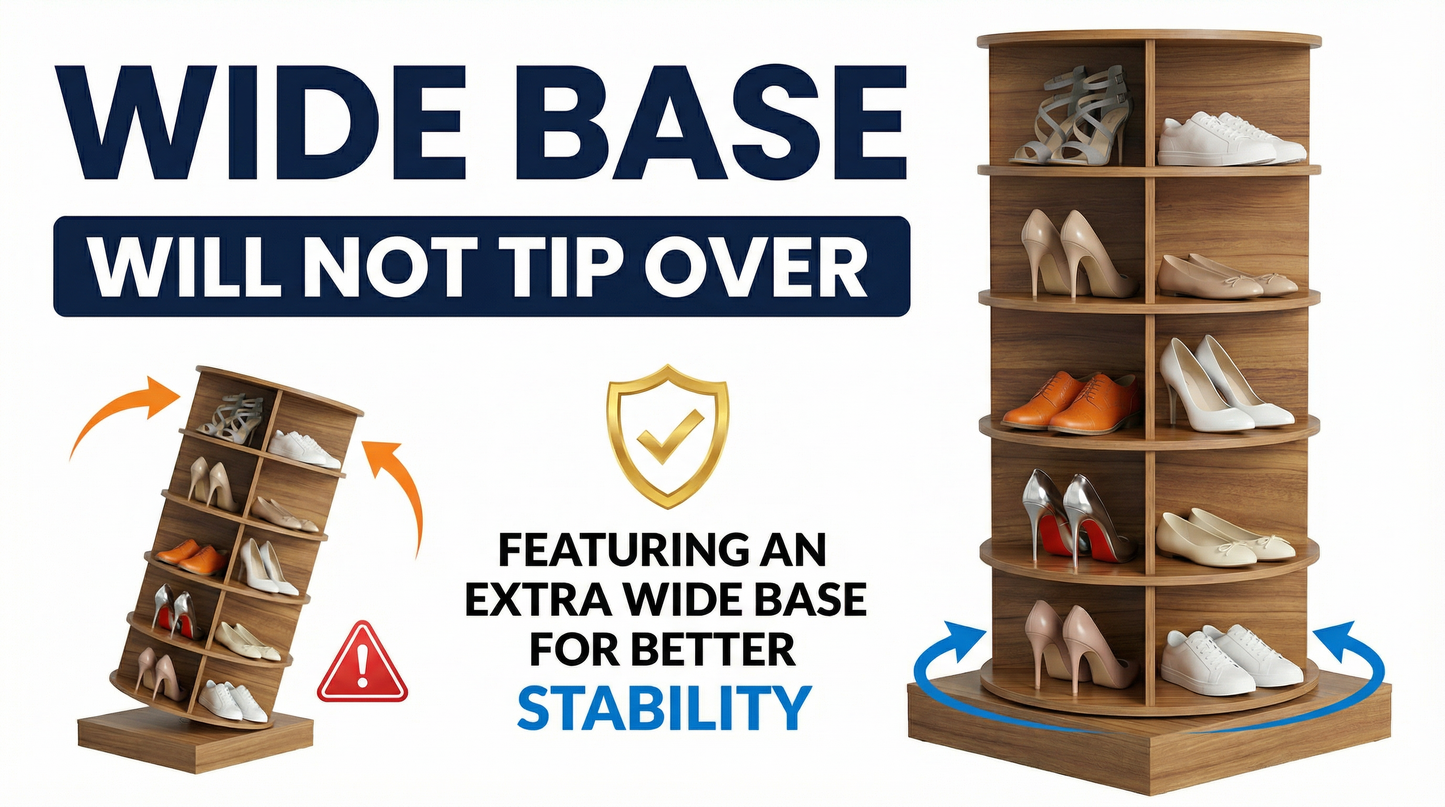 SpinPro™  360° 5 Tiers Rotating Shoe Rack with Wide Base - Exotic