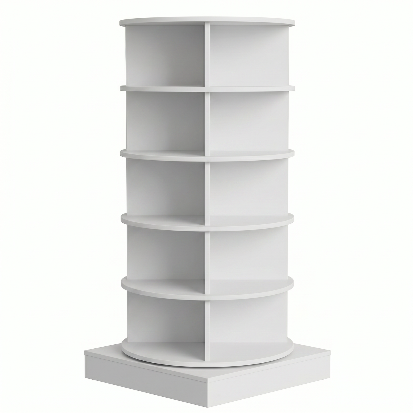 SpinPro™  360° 5 Tiers Rotating Shoe Rack with Wide Base - White