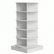 SpinPro™  360° 5 Tiers Rotating Shoe Rack with Wide Base - White