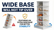 SpinPro™  360° 5 Tiers Rotating Shoe Rack with Wide Base - White