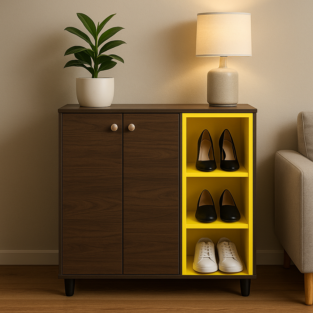 Sole Stash 2 Door ( Ebony Walnut & Yellow )