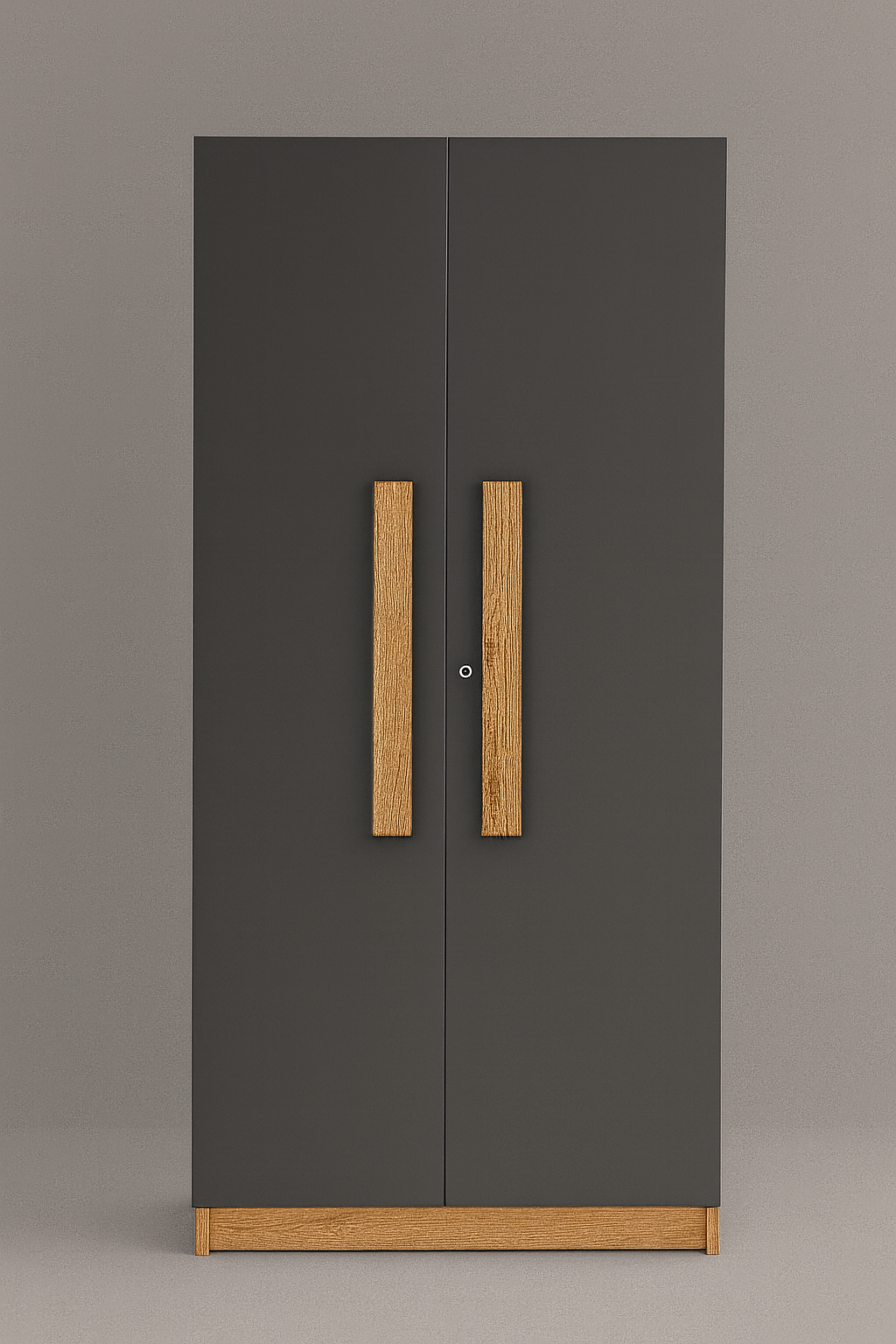 Oslo 2 Door Wardrobe ( Gold Oak & Slate Grey )