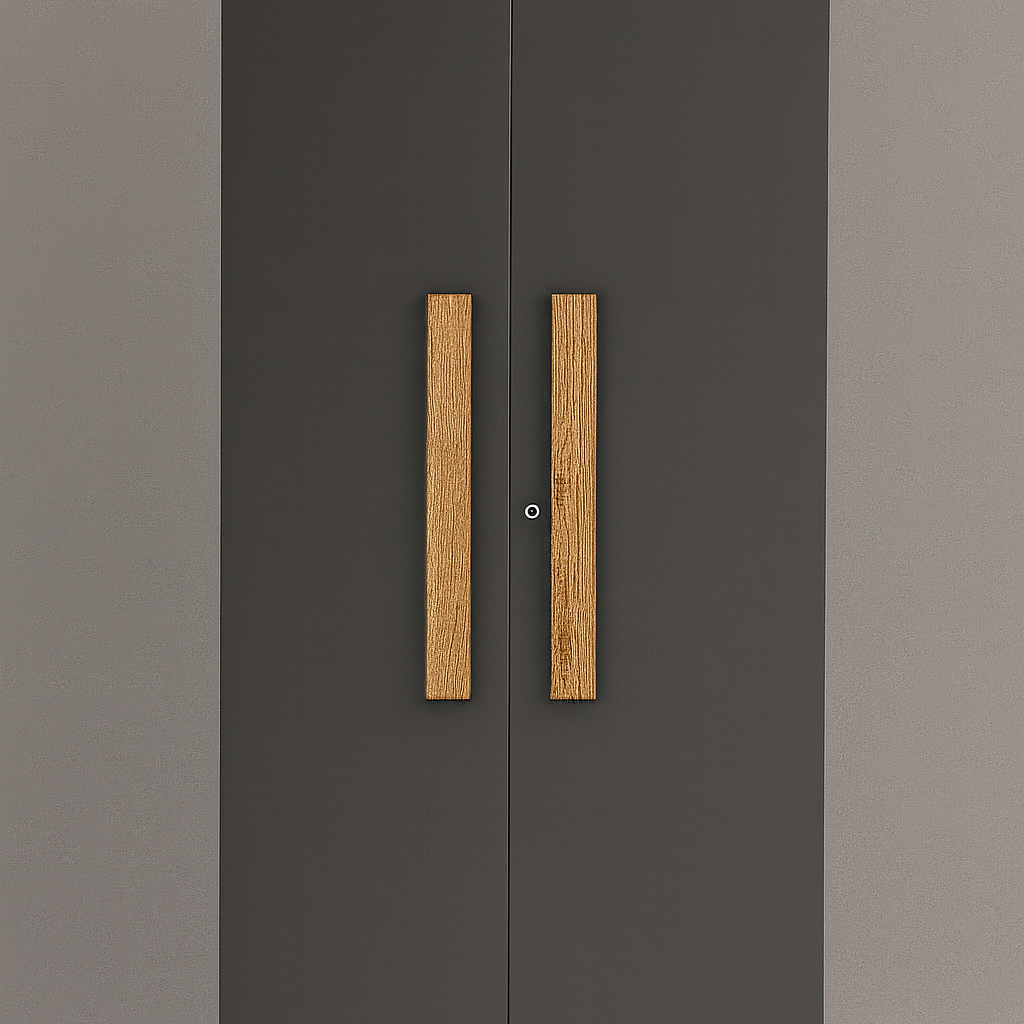 Oslo 2 Door Wardrobe ( Gold Oak & Slate Grey )
