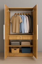 Oslo 2 Door Wardrobe ( Gold Oak )