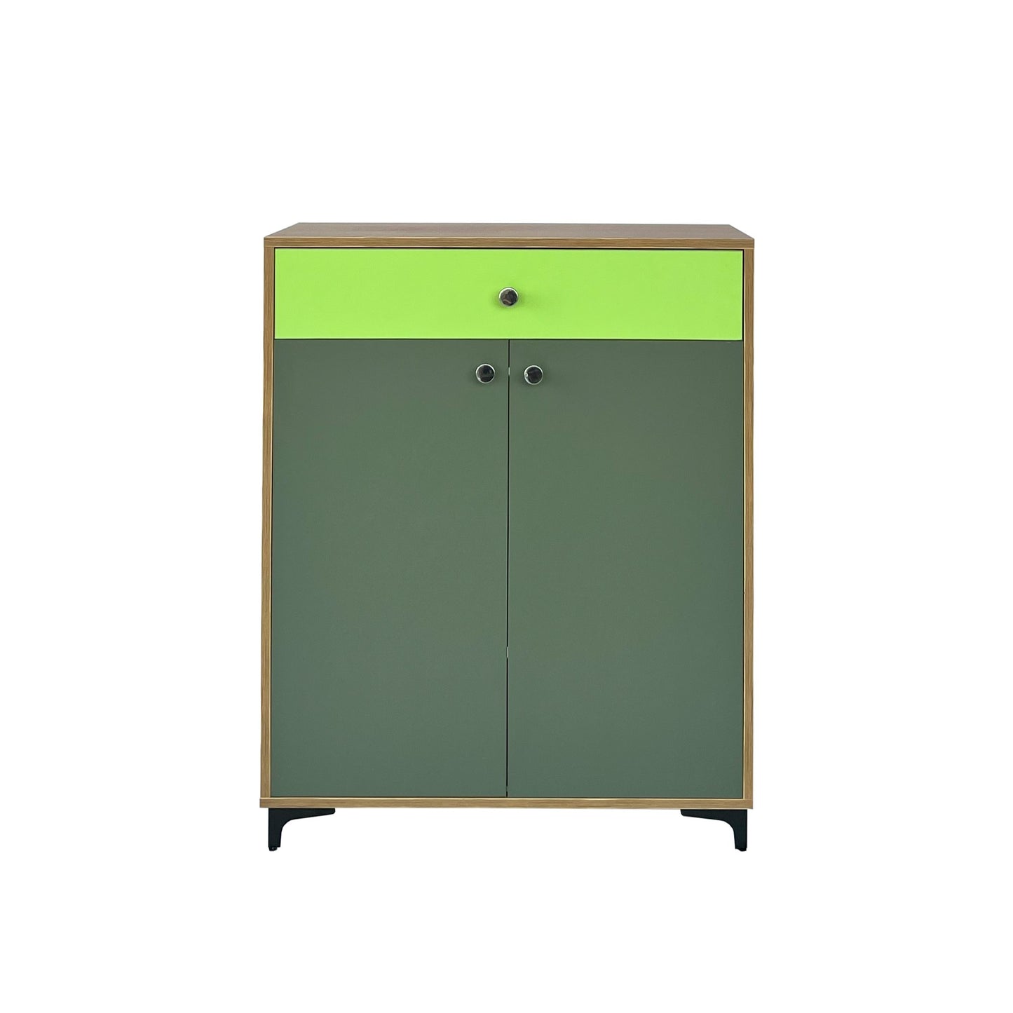 Monza Shoe Rack ( Elegant Teak & Green )