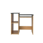 Computer Desk - Teak and Black