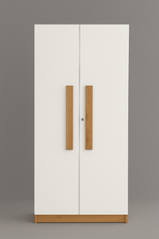 Oslo 2 Door Wardrobe ( Gold Oak & White )
