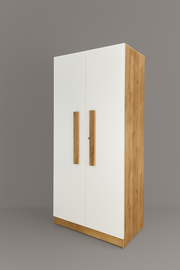 Oslo 2 Door Wardrobe ( Gold Oak & White )