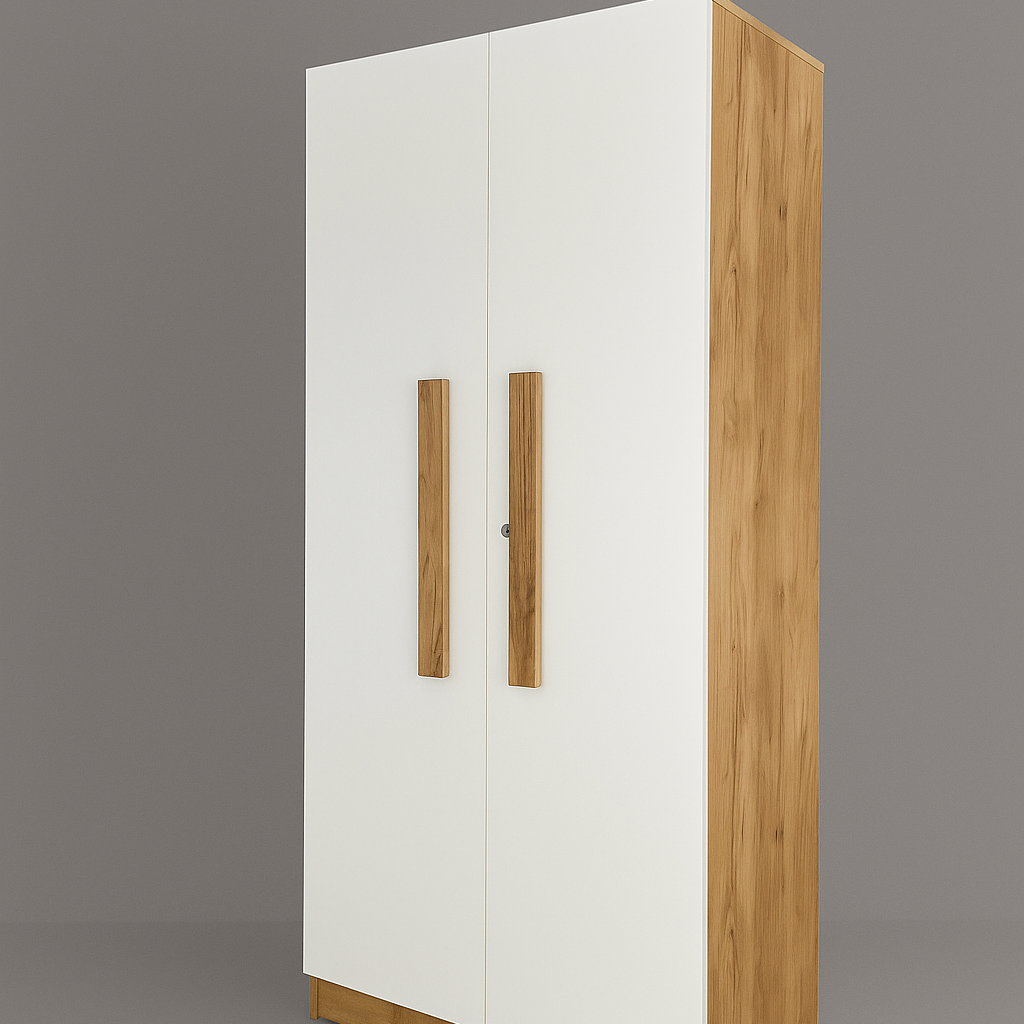 Oslo 2 Door Wardrobe ( Gold Oak & White )