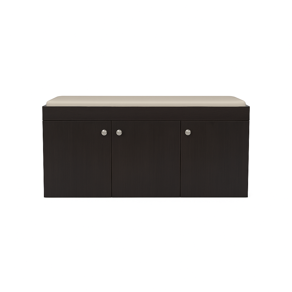 Step Seating 3 Door Shoe Rack ( Wenge )