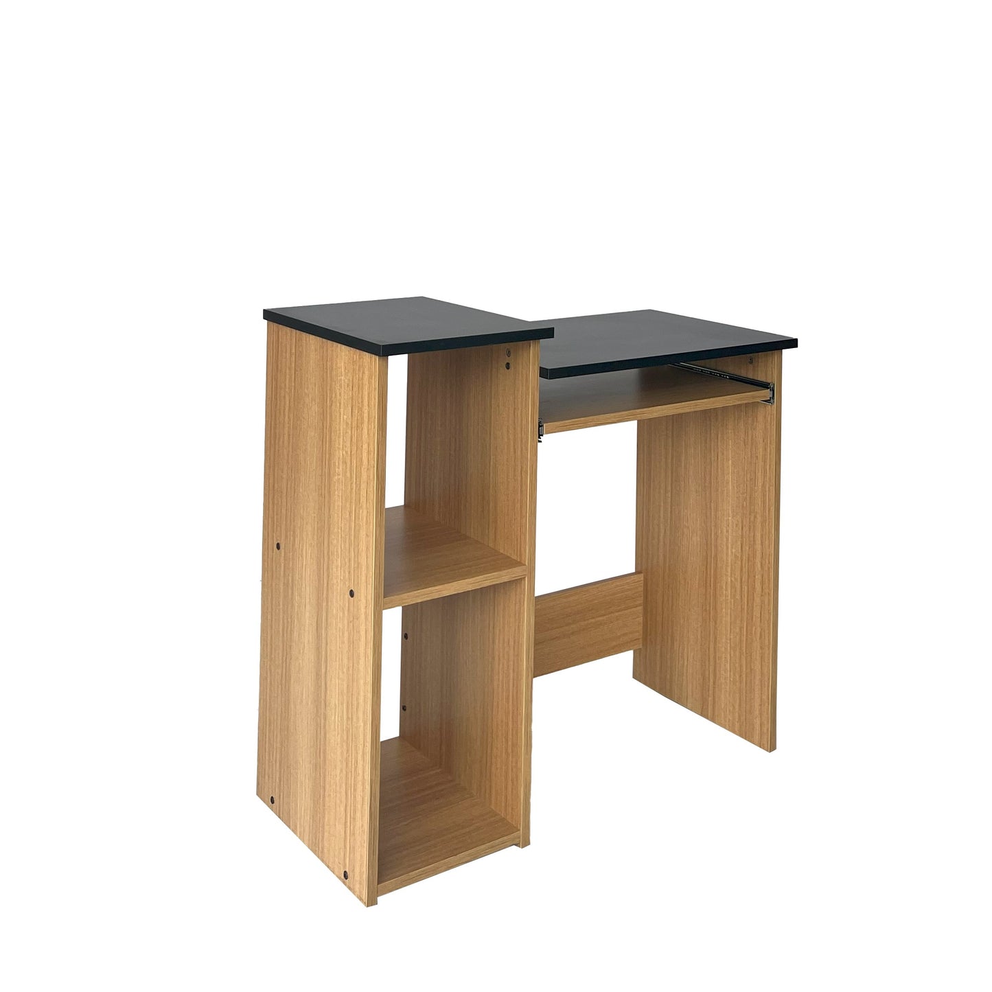 Computer Desk - Teak and Black