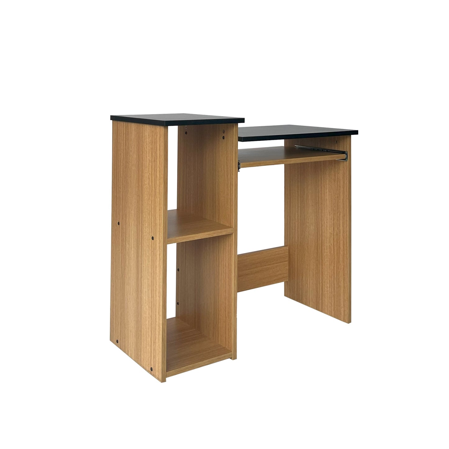 Computer Desk - Teak and Black