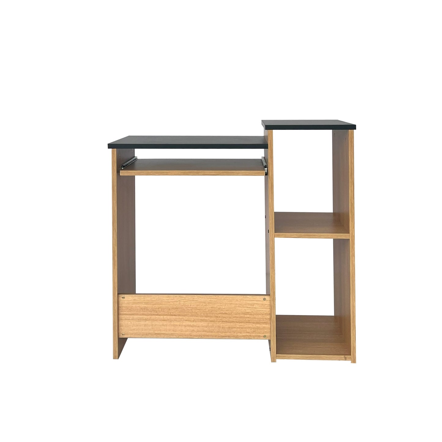 Computer Desk - Teak and Black