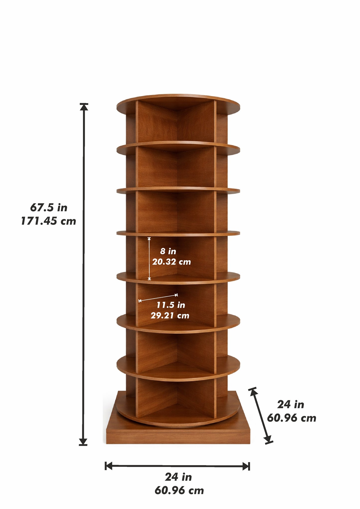 SpinPro™  360° 7 Tiers Rotating Shoe Rack with Wide Base - Exotic
