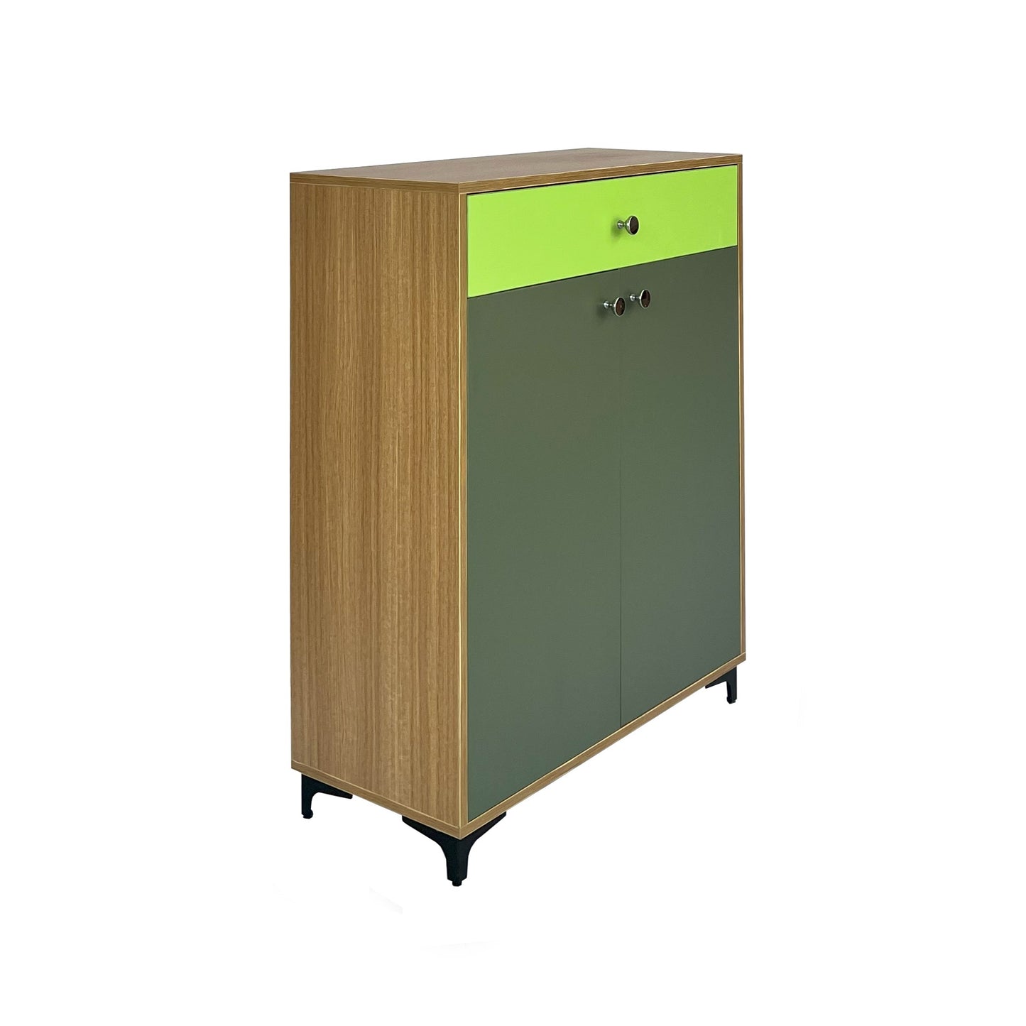 Monza Shoe Rack ( Elegant Teak & Green )