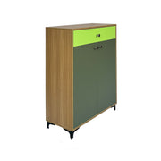 Monza Shoe Rack ( Elegant Teak & Green )