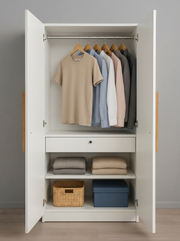 Oslo 2 Door Wardrobe (White )
