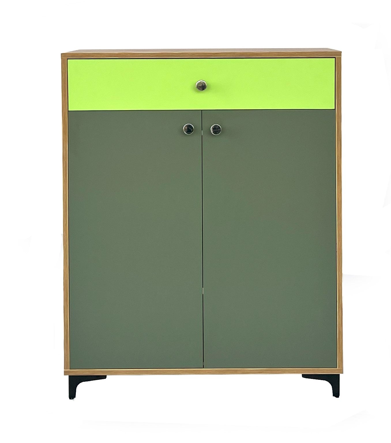 Monza Shoe Rack ( Elegant Teak & Green )
