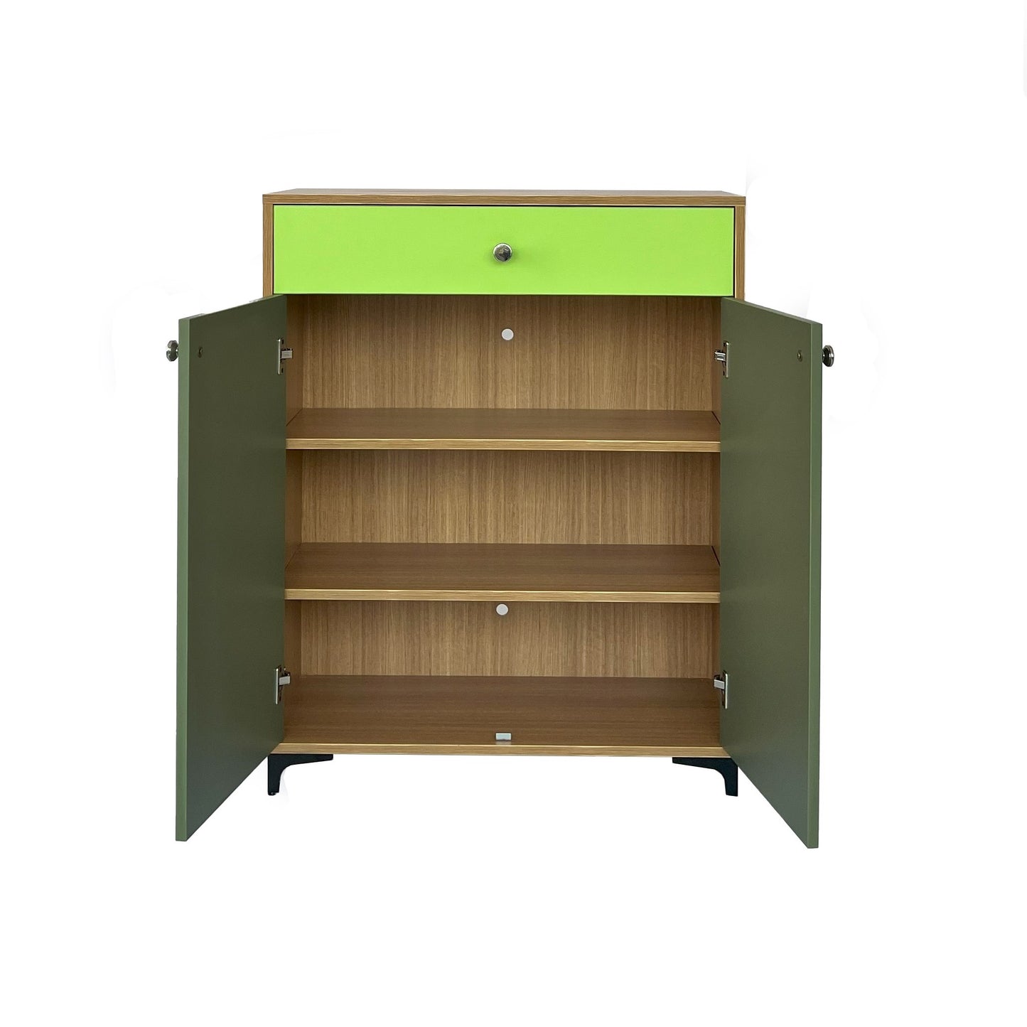 Monza Shoe Rack ( Elegant Teak & Green )