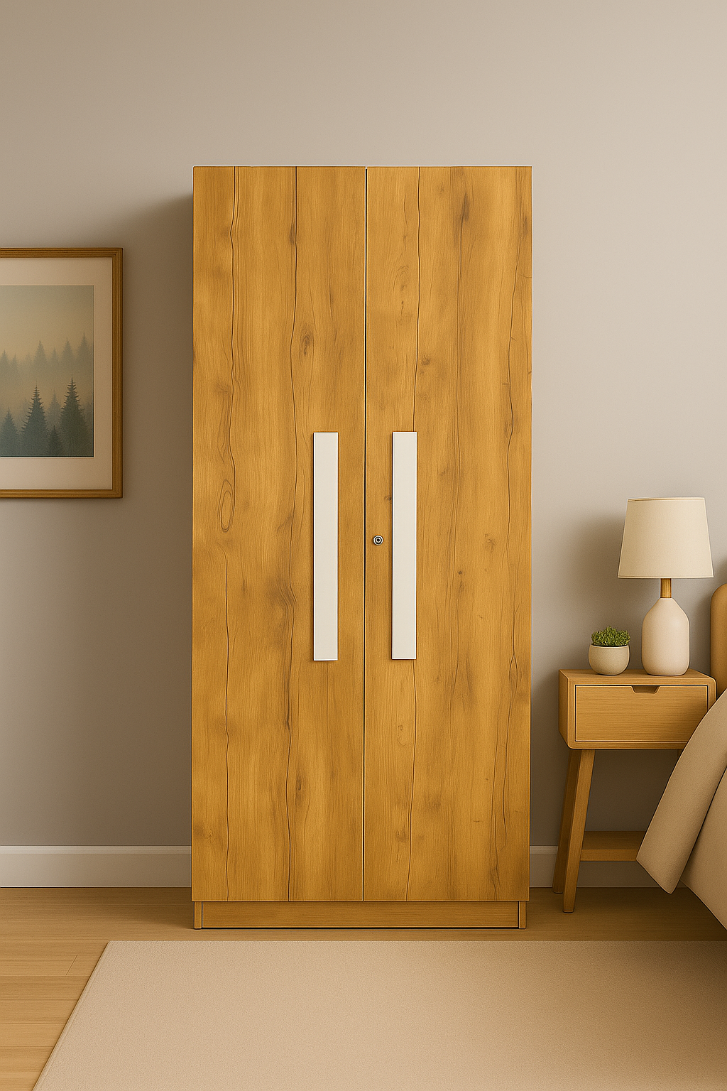 Oslo 2 Door Wardrobe ( Gold Oak )