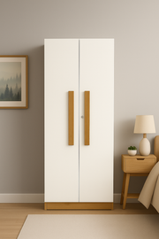 Oslo 2 Door Wardrobe ( Gold Oak & White )