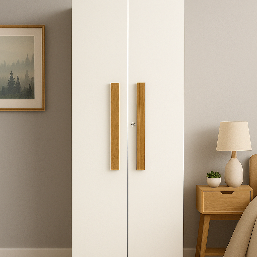 Oslo 2 Door Wardrobe ( Gold Oak & White )