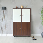 GrandStep Shoe Rack ( Walnut & White )