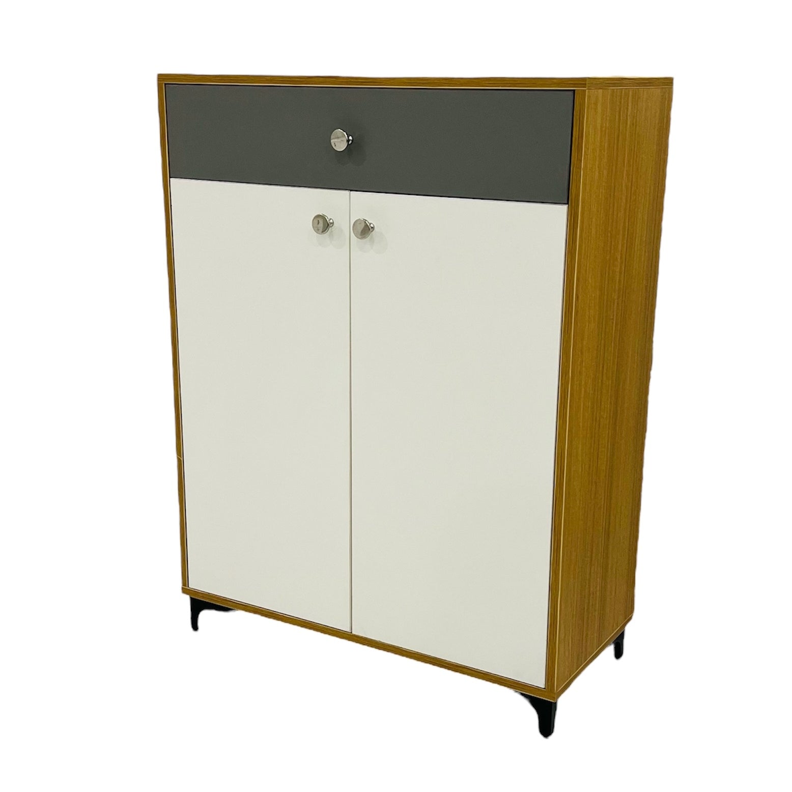 Monza Shoe Rack ( Elegant Teak, Gothic Grey & White )