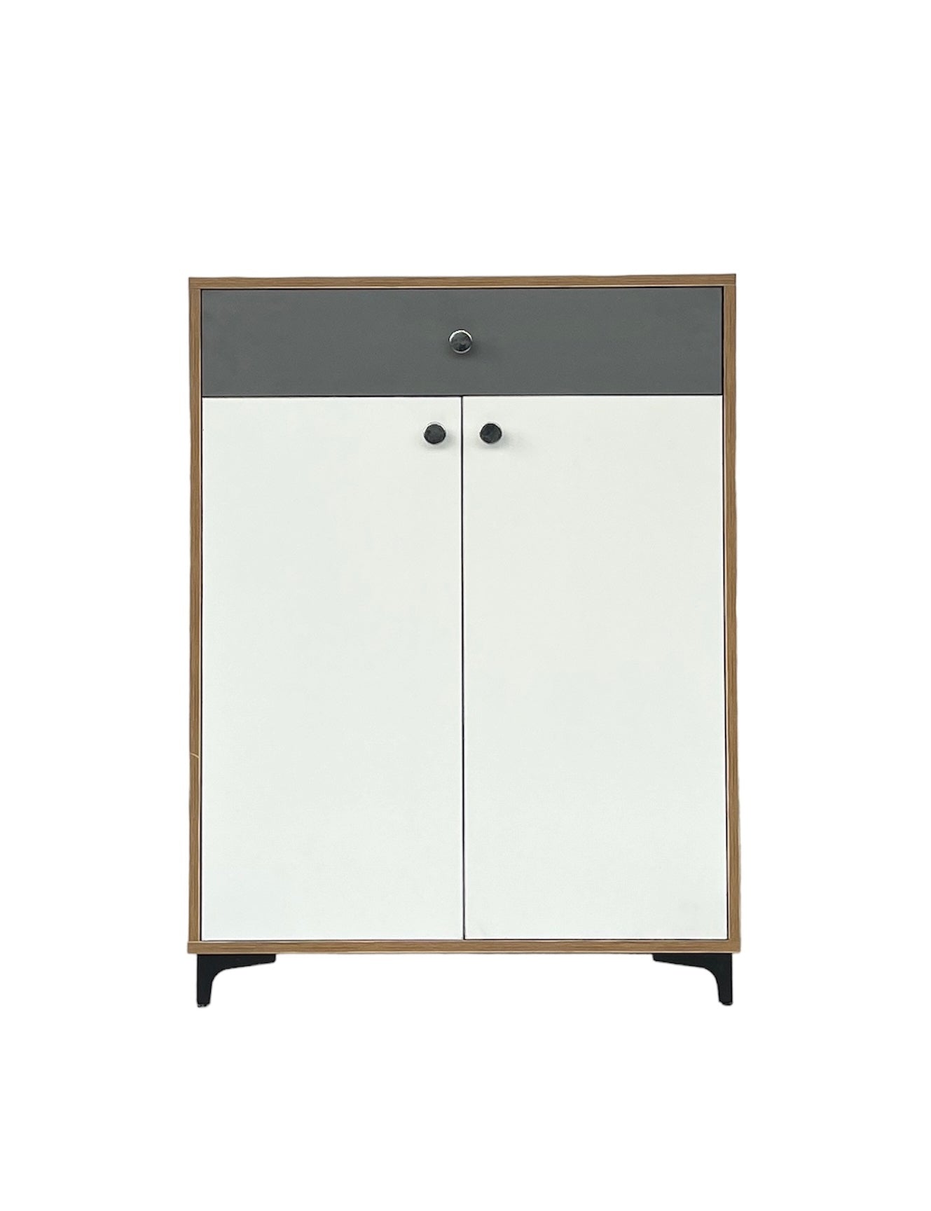 Monza Shoe Rack ( Elegant Teak, Gothic Grey & White )