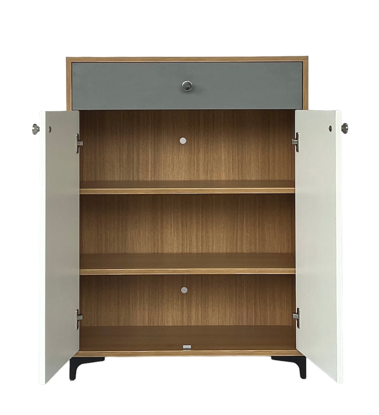 Monza Shoe Rack ( Elegant Teak, Gothic Grey & White )