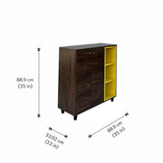 Sole Stash 2 Door ( Ebony Walnut & Yellow )