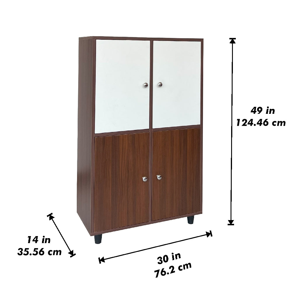 GrandStep Shoe Rack ( Walnut & White )