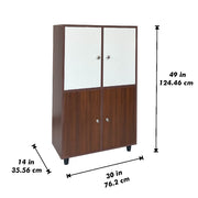GrandStep Shoe Rack ( Walnut & White )