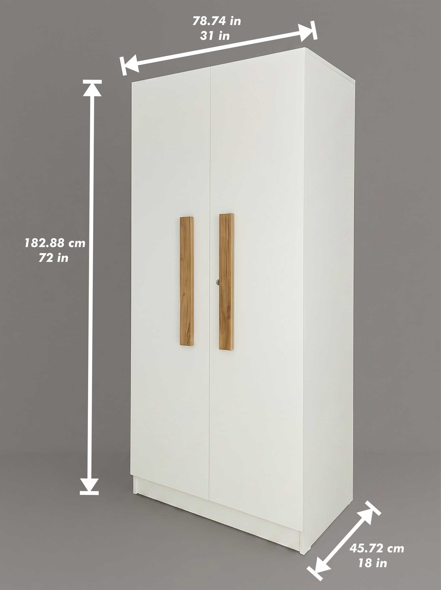 Oslo 2 Door Wardrobe (White )