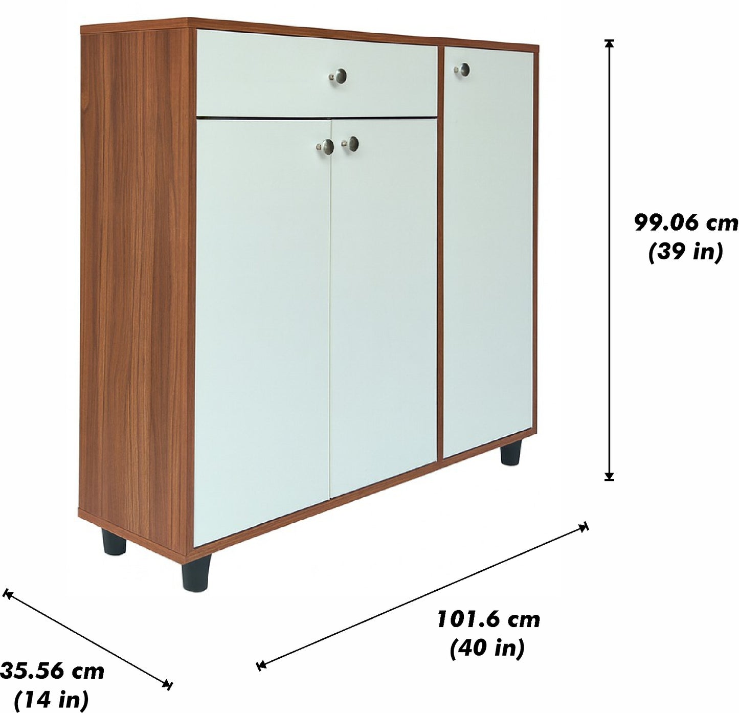 Sunshine Shoe Rack ( Exotic Teak & White )