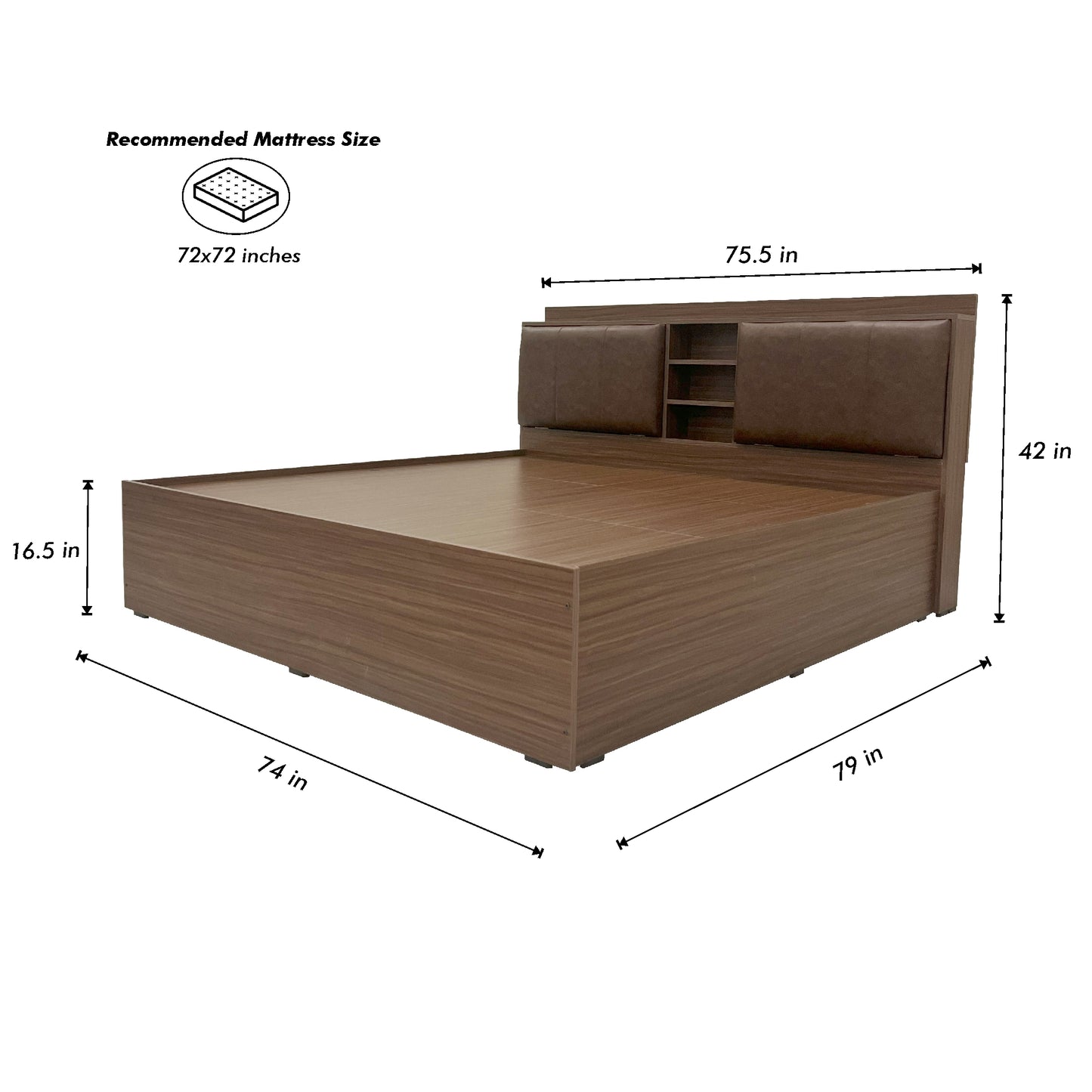 The Slumber Wood Bed - Walnut