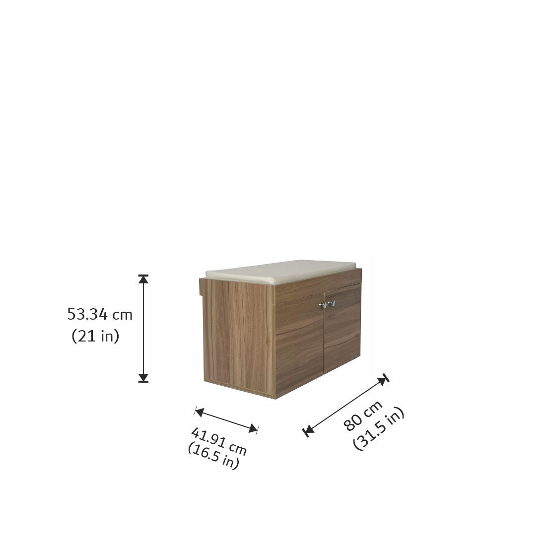 Step Seating 2 Door Shoe Rack ( Exotic Teak )